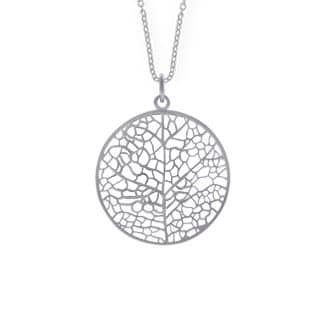 Sterling Silver Matte Tree Necklace by Boma