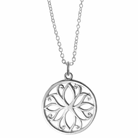 Sterling Silver 18 inch Necklace with Filigree Round by Boma