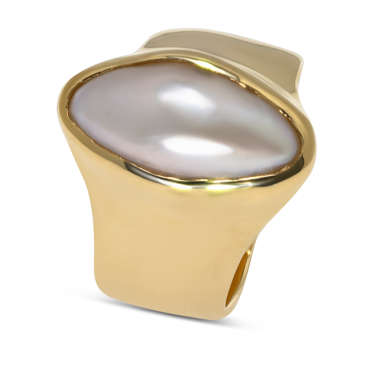 14K Yellow Gold Baroque Pearl Ring