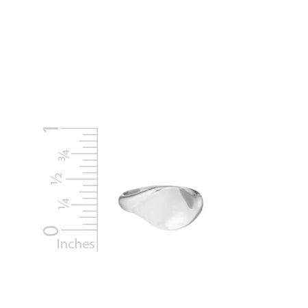 Sterling Silver Rhodium Plated Abstract Wave Ring