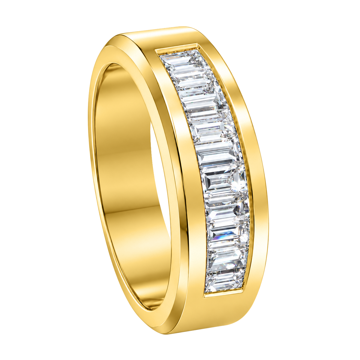 14K Yellow Gold Baguette Diamond Band