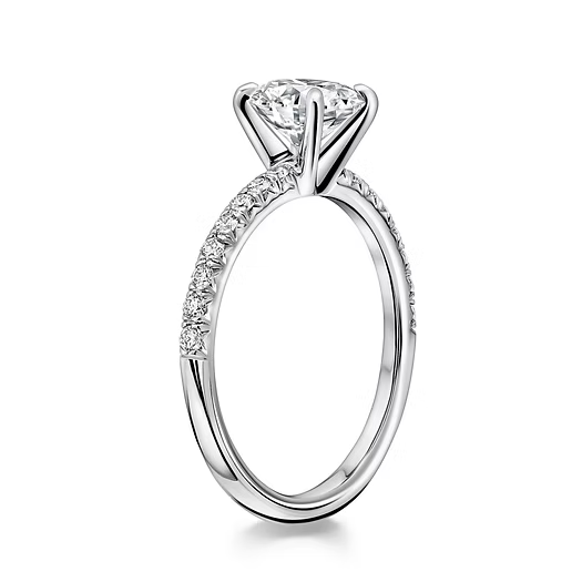 18K White Gold 1 Carat Diamond Solitaire Elma Engagement Ring