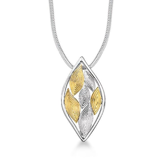 Sterling & 18K Yellow Gold Leaf Necklace