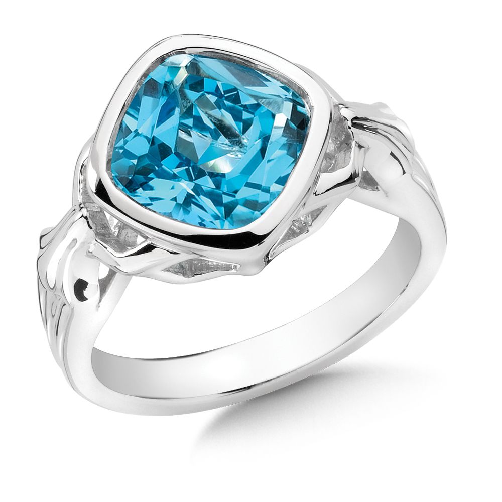 Sterling Silver Blue Topaz Fleur De Lis Ring by SDC Creations