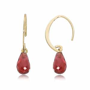 14K Gold Mini Simple Sweep Garnet Earrings by Carla & Nancy B.