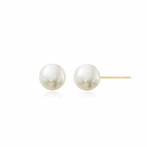 14K Yellow Gold 4.5mm Pearl Post Earrings by Carla & Nancy B.