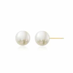 14K Yellow Gold 5mm Pearl Earrings by Carla & Nancy B.