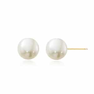 14K Yellow Gold 6mm Pearl Post Earrings by Carla & Nancy B.