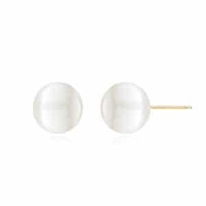 14K Yellow Gold 7mm Pearl Stud Earrings by Carla & Nancy B.