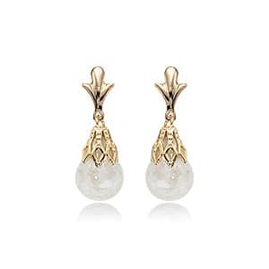 14K Gold Floating Opal Drop Earrings by Carla & Nancy B.