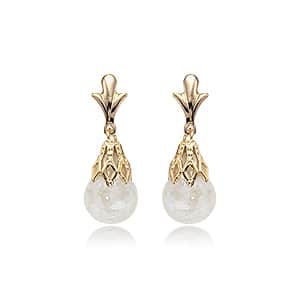 14K Gold Floating Opal Drop Earrings by Carla & Nancy B.