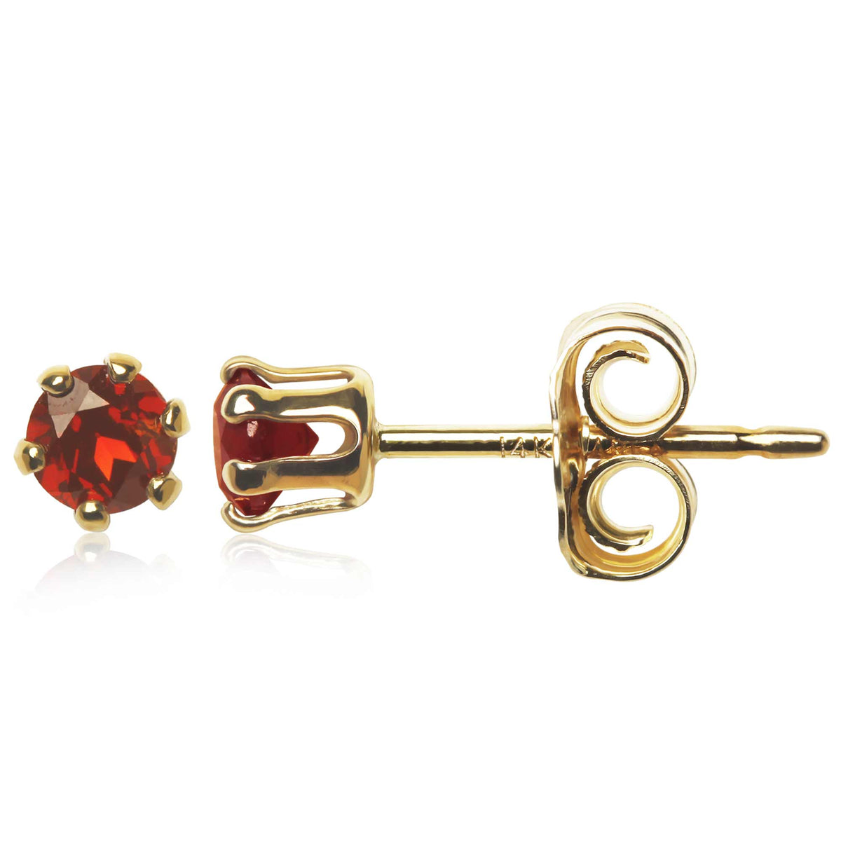 14K Yellow Gold 3mm Garnet Stud Earrings by Carla & Nancy B.