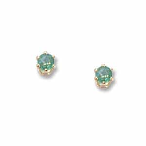 14K Yellow Gold Emerald Stud Earrings by Carla & Nancy B.