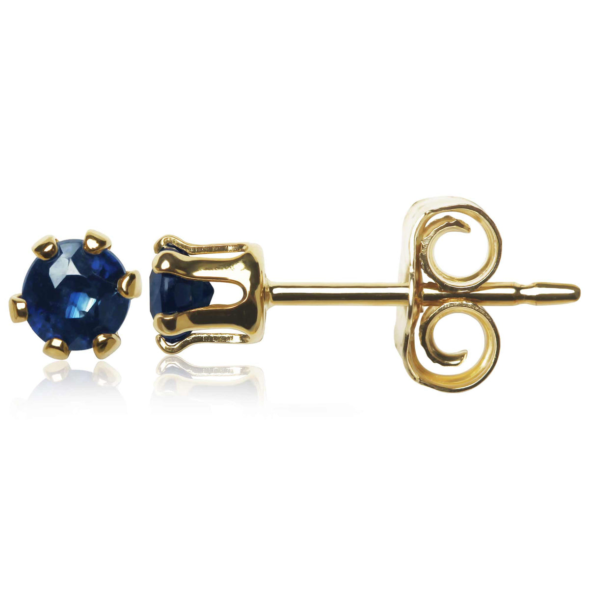 14K Gold 3mm Gen Sapphire