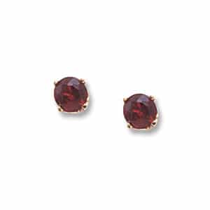 14K Gold 4mm Garnet Stud Earrings by Carla & Nancy B.