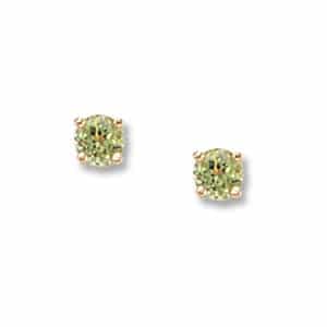 14K Yellow Gold 4mm Peridot Earrings by Carla & Nancy B.