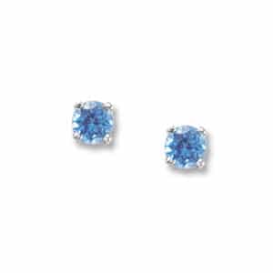 14K White Gold Blue Topaz Earrings by Carla & Nancy B.