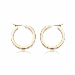 14K Yellow Gold 2x18mm Square Tube Hoop Earrings by Carla & Nancy B.