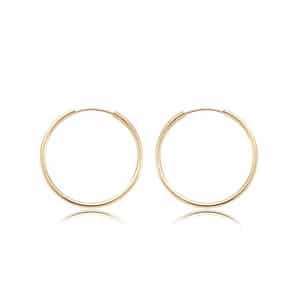 14K Yellow Gold 1.5x20mm Endless Hoop Earrings by Carla & Nancy B.