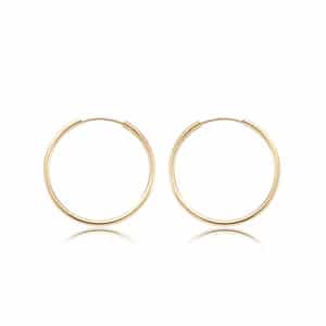 14K Yellow Gold 1.5x20mm Endless Hoop Earrings by Carla & Nancy B.