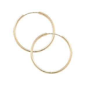 14K Gold Endless Hoop Earrings 1.5x25mm by Carla & Nancy B.