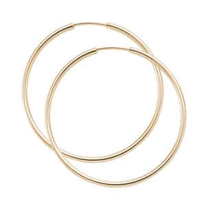 14K Yellow Gold 1.5x30mm Endless Hoop Earrings by Carla & Nancy B.