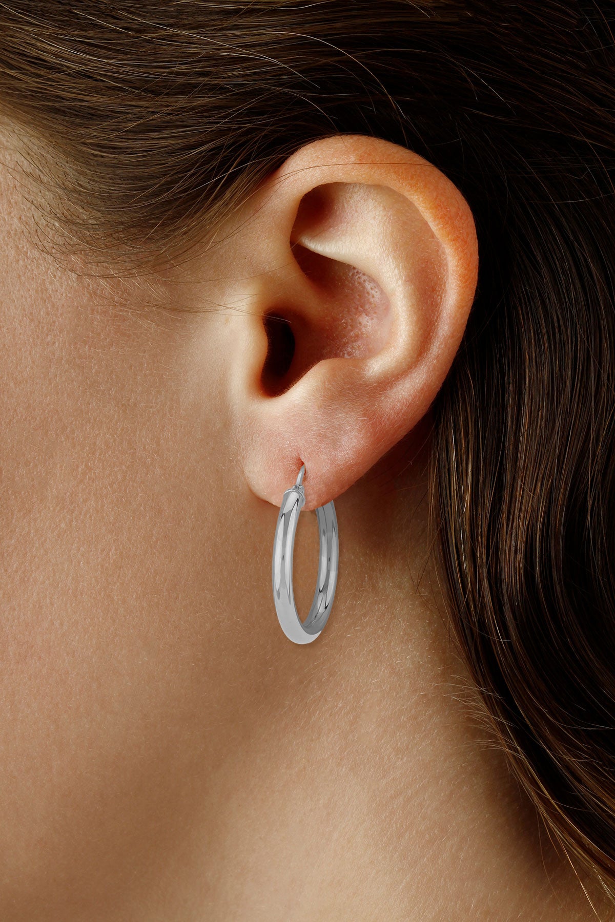 Sterling Silver 3x25mm Tube Hoop Earrings by Carla & Nancy B.
