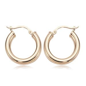 14K Yellow Gold 3x18mm Tube Hoop Earrings by Carla & Nancy B.