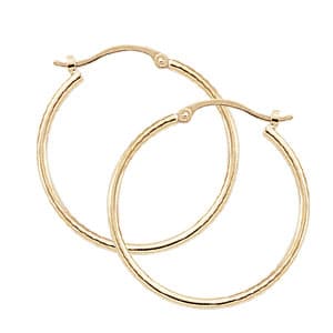 14K Yellow Gold 1.5x25mm S/D Tube Hoop Earrings by Carla & Nancy B.