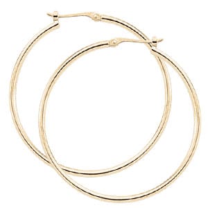 14K Gold Hoop Earrings 1.5X30mm by Carla & Nancy B.