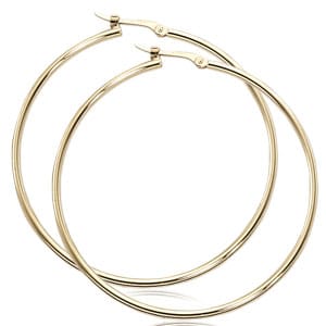 14K Yellow Gold 1.5x40mm S/D Tube Hoop Earrings by Carla & Nancy B.