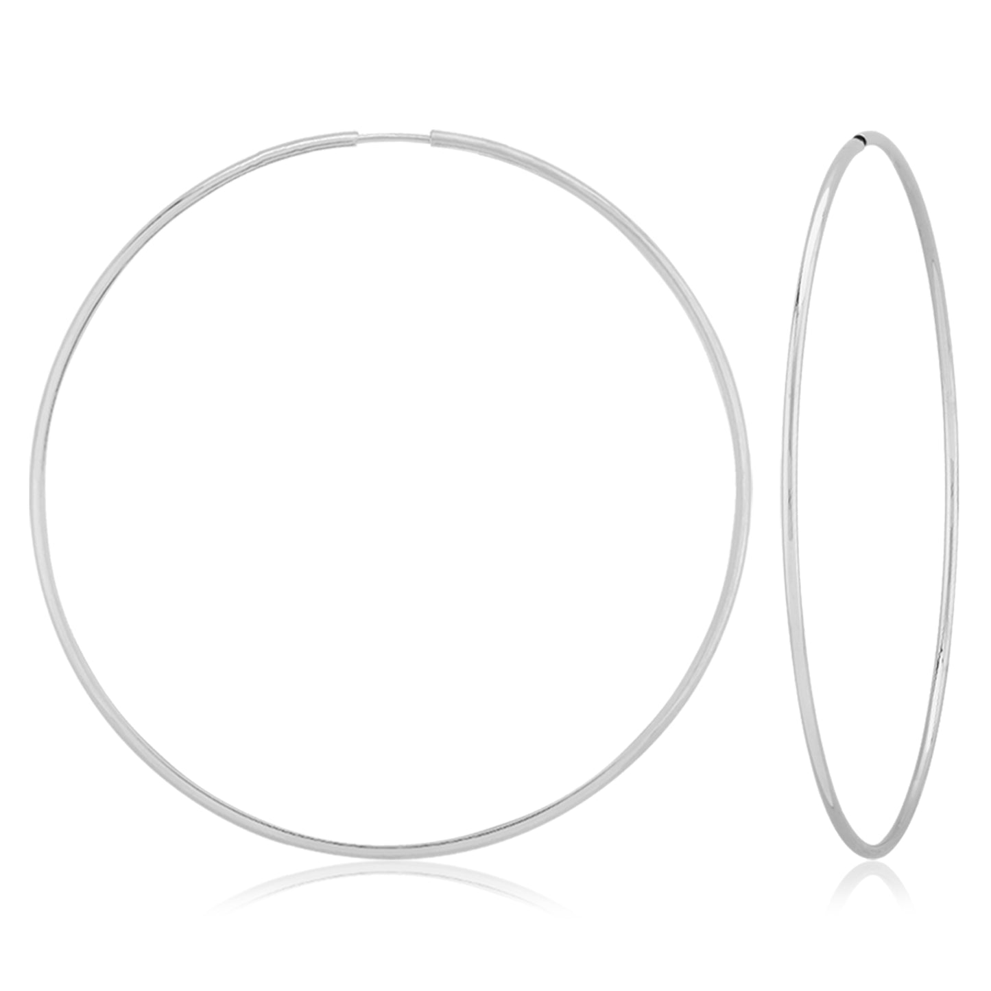 14K White Gold Extra Large Endless Tube Hoop