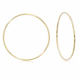 14K Yellow Gold 1.5x50mm Endless Hoop Earrings by Carla & Nancy B.