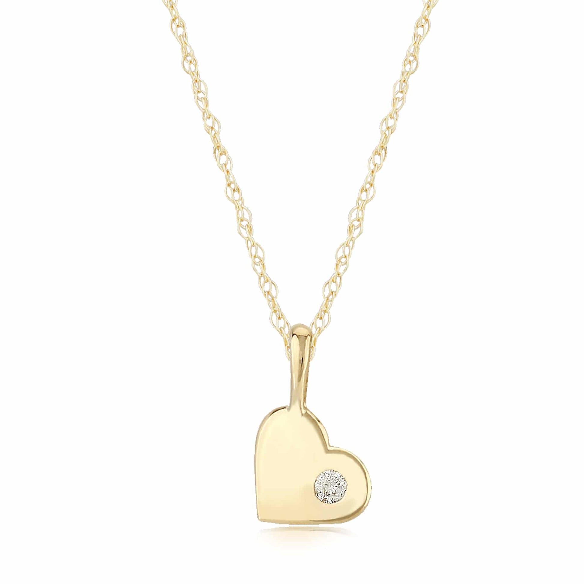 14K Yellow Gold Heart Pendant with Diamond by Carla & Nancy B.