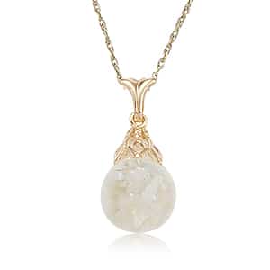 14K Yellow Gold 10mm Floating Opal Pendant by Carla & Nancy B.