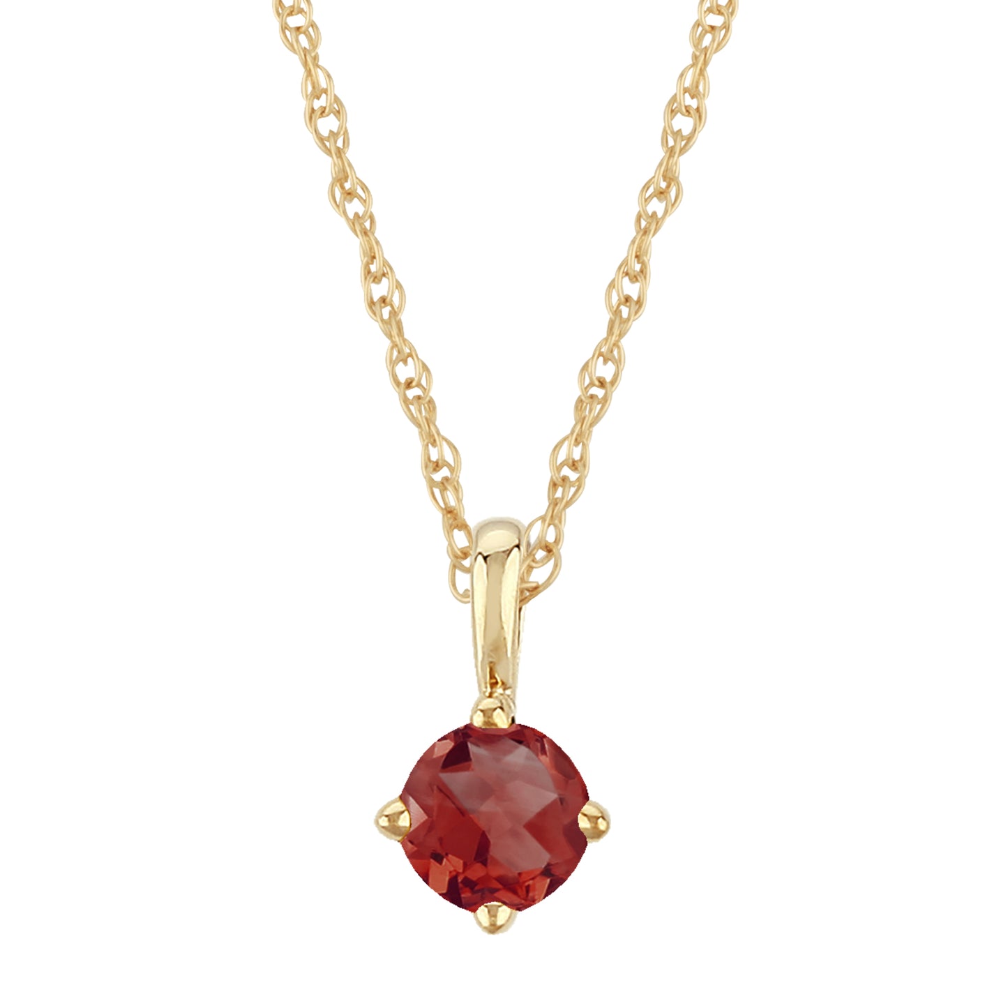 14K Yellow Gold 4mm Ruby Pendant