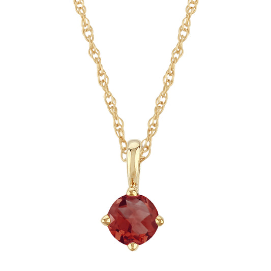 14K Yellow Gold 4mm Ruby Pendant