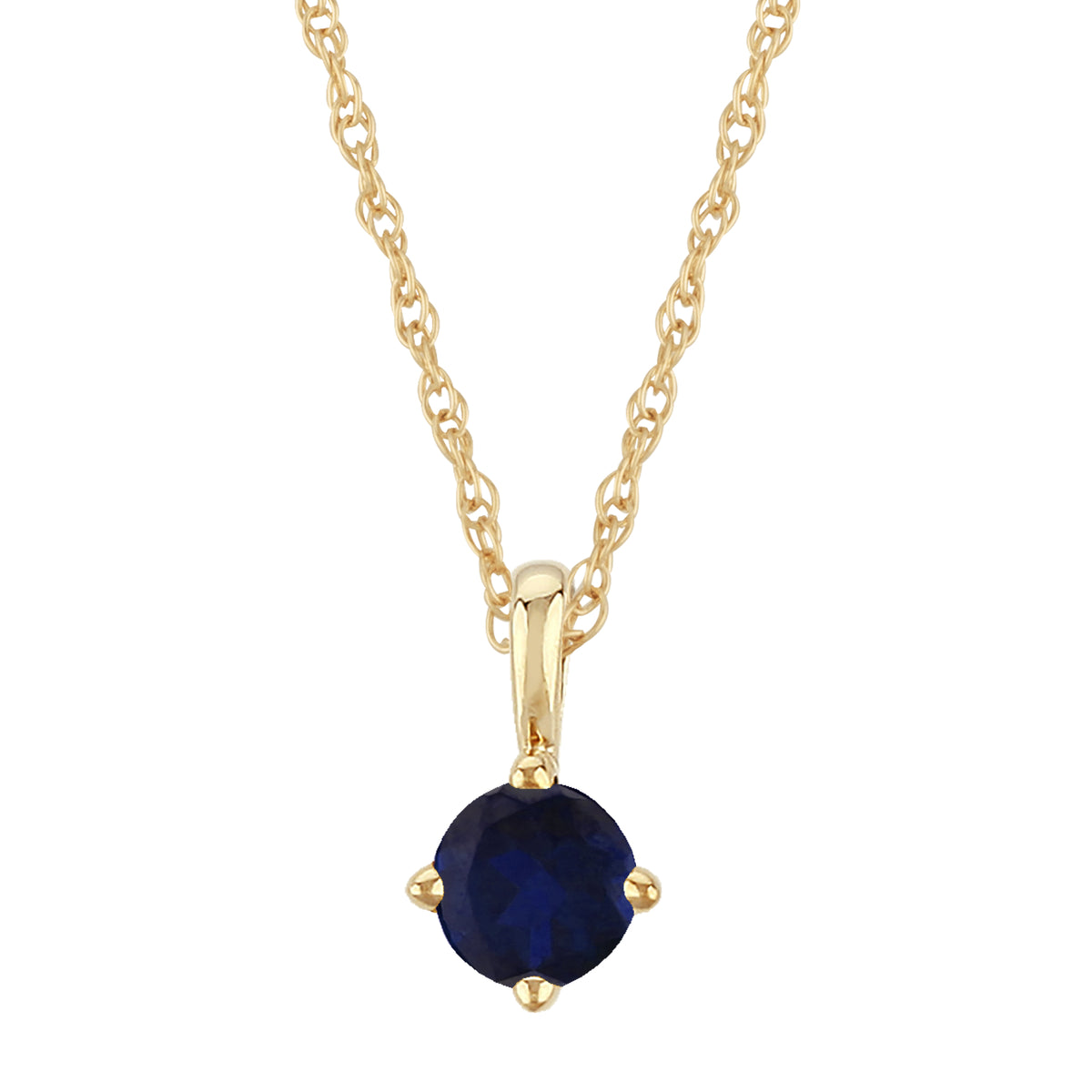 14K Yellow Gold 4mm Sapphire Pendant by Carla & Nancy B.