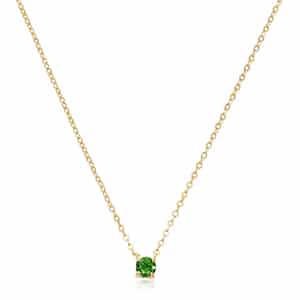 14K Yellow Gold 4mm Emerald Necklace by Carla & Nancy B.