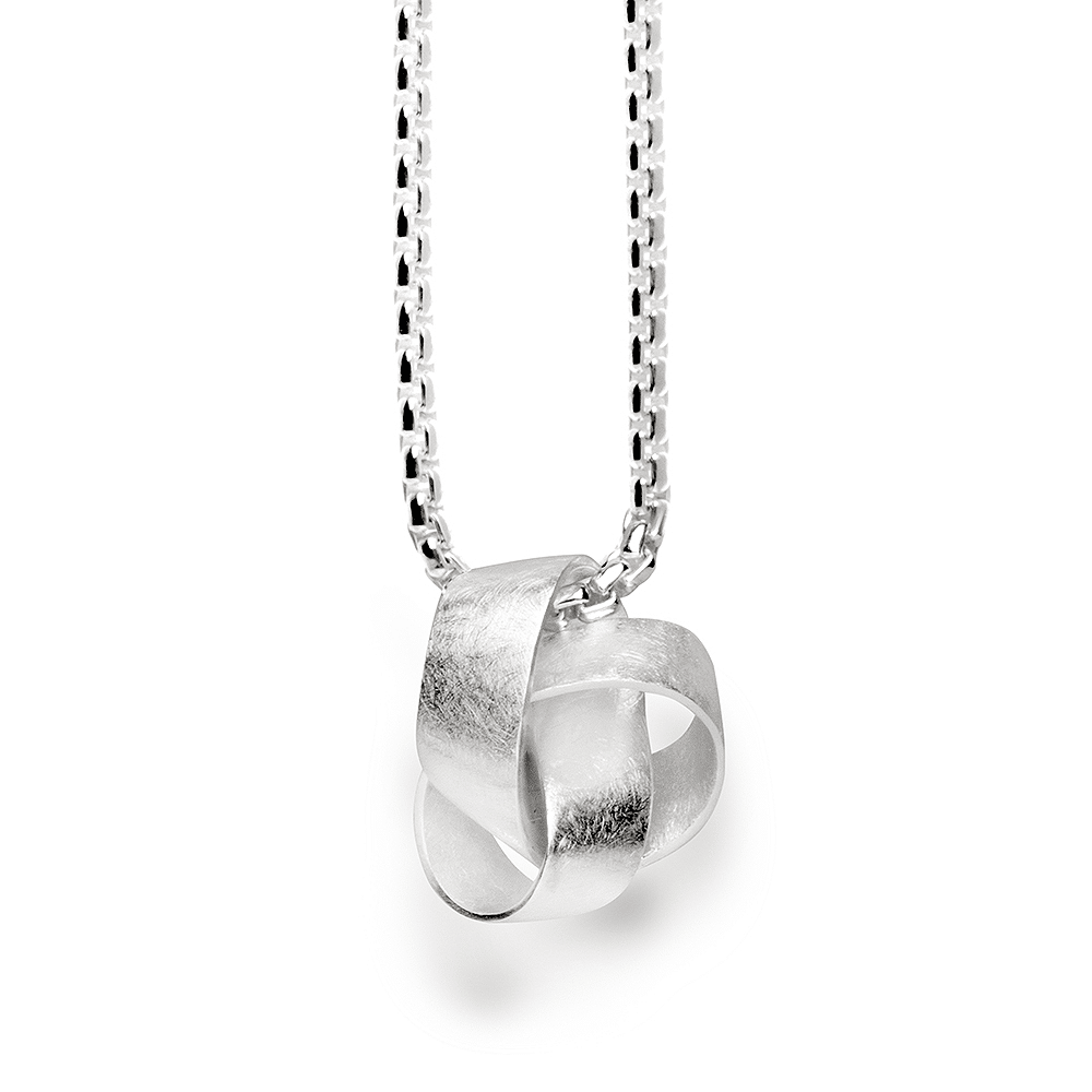 Sterling Silver Knot Pendant with Seductive Matting by Bastian