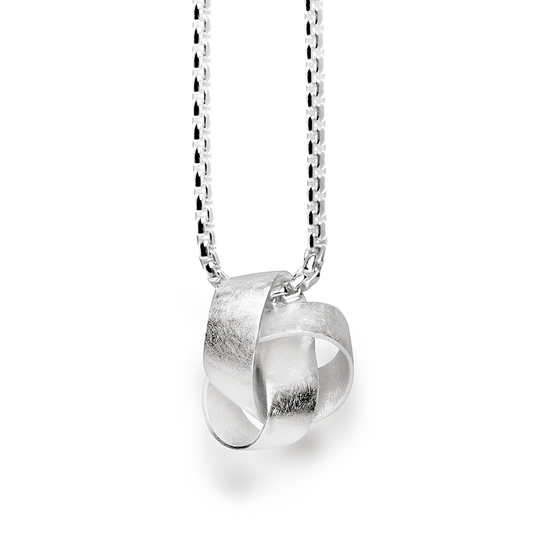 Sterling Silver Knot Pendant with Seductive Matting by Bastian