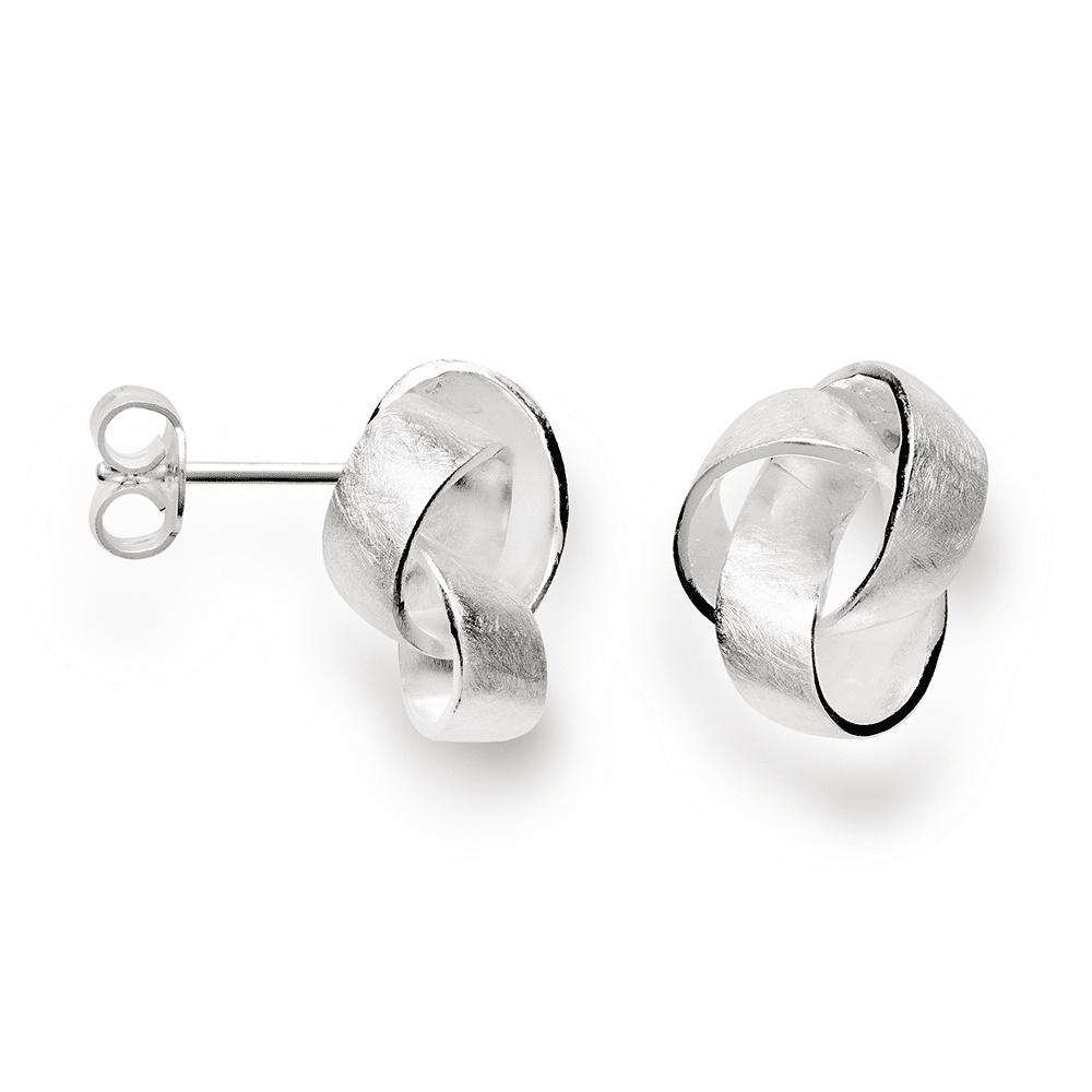 Sterling Silver Knot Ear Stud with Seductive Matting by Bastian