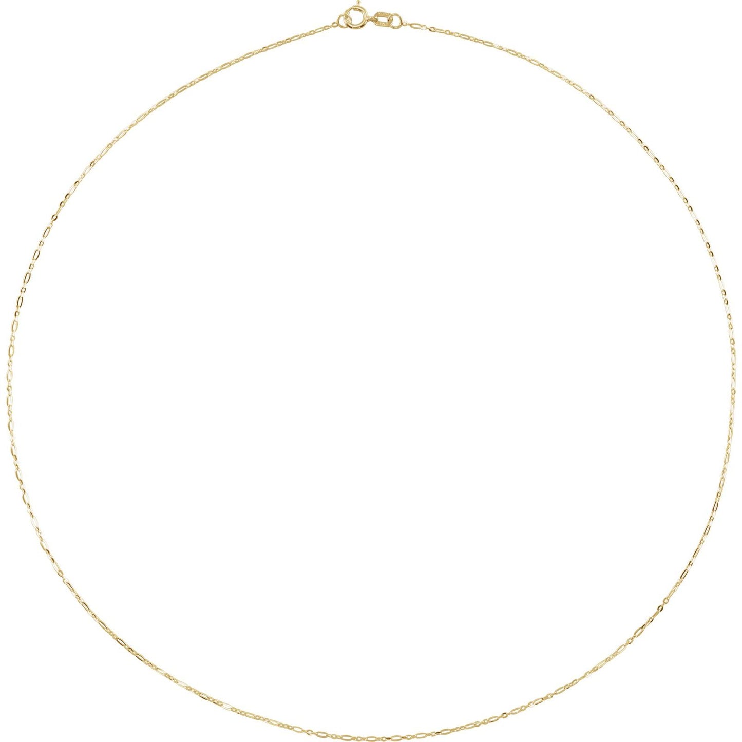14K Yellow Gold 1.25mm Figaro Chain 18 inches