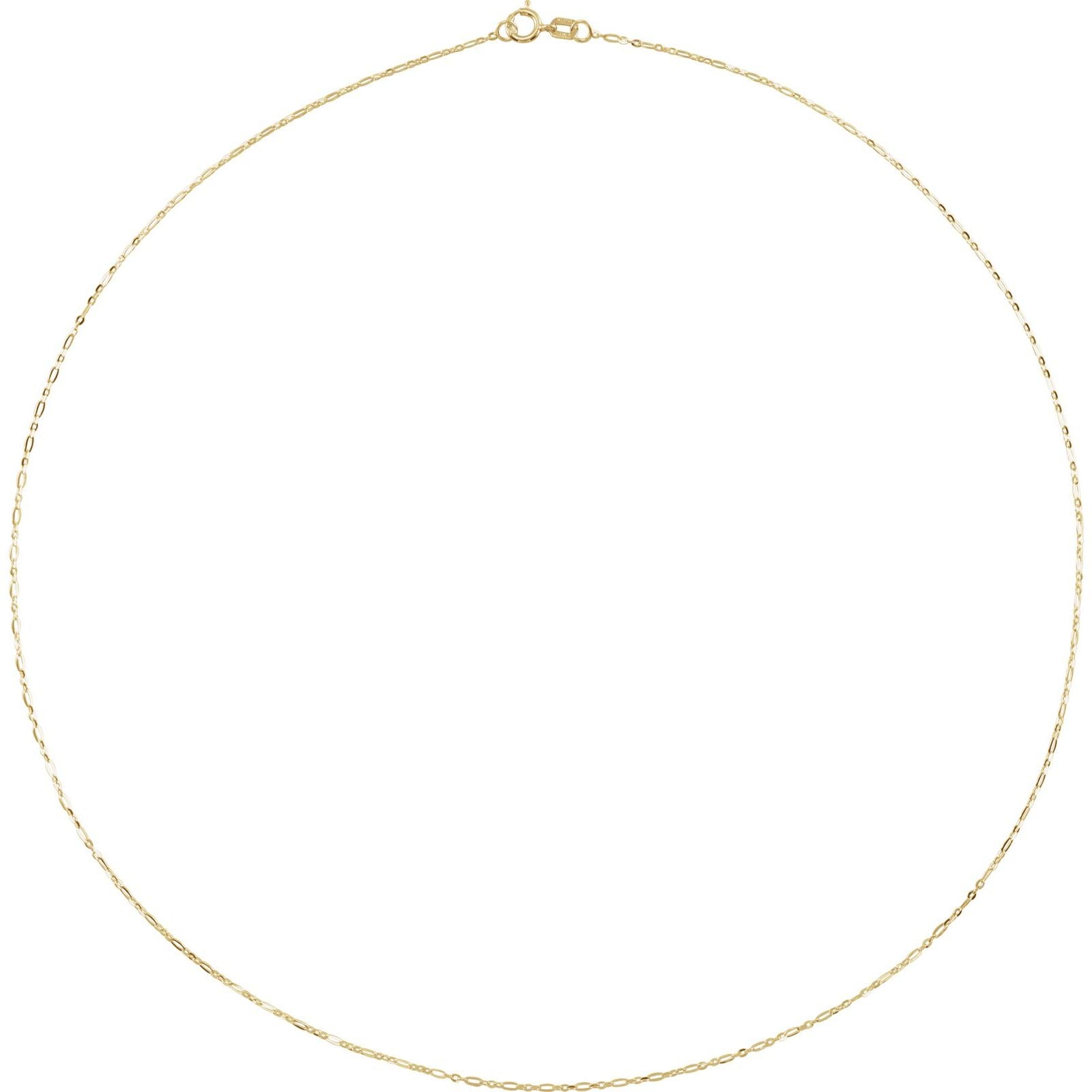 14K Yellow Gold 1.25mm Figaro Chain 18 inches