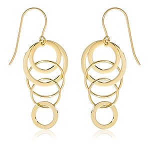 14K Yellow Gold Mini Cascading Circles Dangle Earrings by Carla & Nancy B.