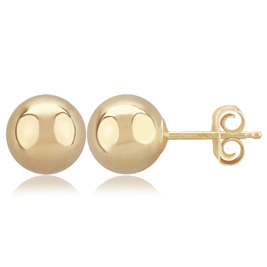 14K Yellow Gold 7mm Ball Earrings