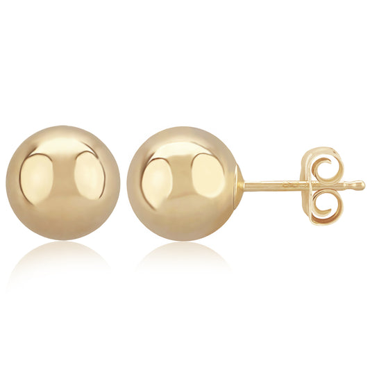 14K Yellow Gold 8mm Ball Earrings