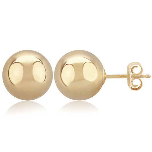 14k Yellow Gold 10mm Ball Studs