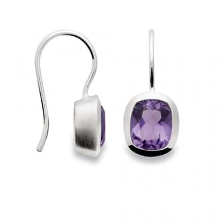 Sterling Silver Amethyst Dangle Earrings by Bastian