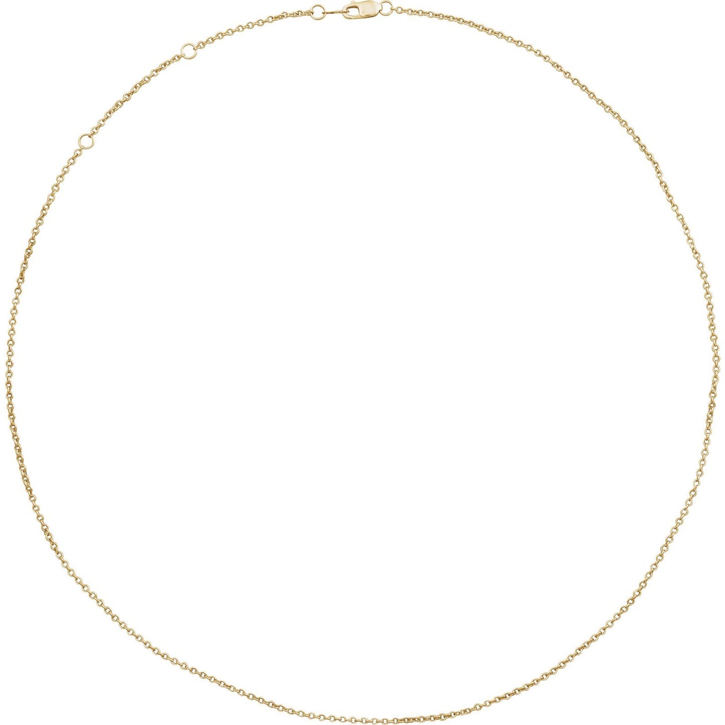 14K Yellow Gold 1.5mm Adjustable Cable Chain 16 to 18 inches